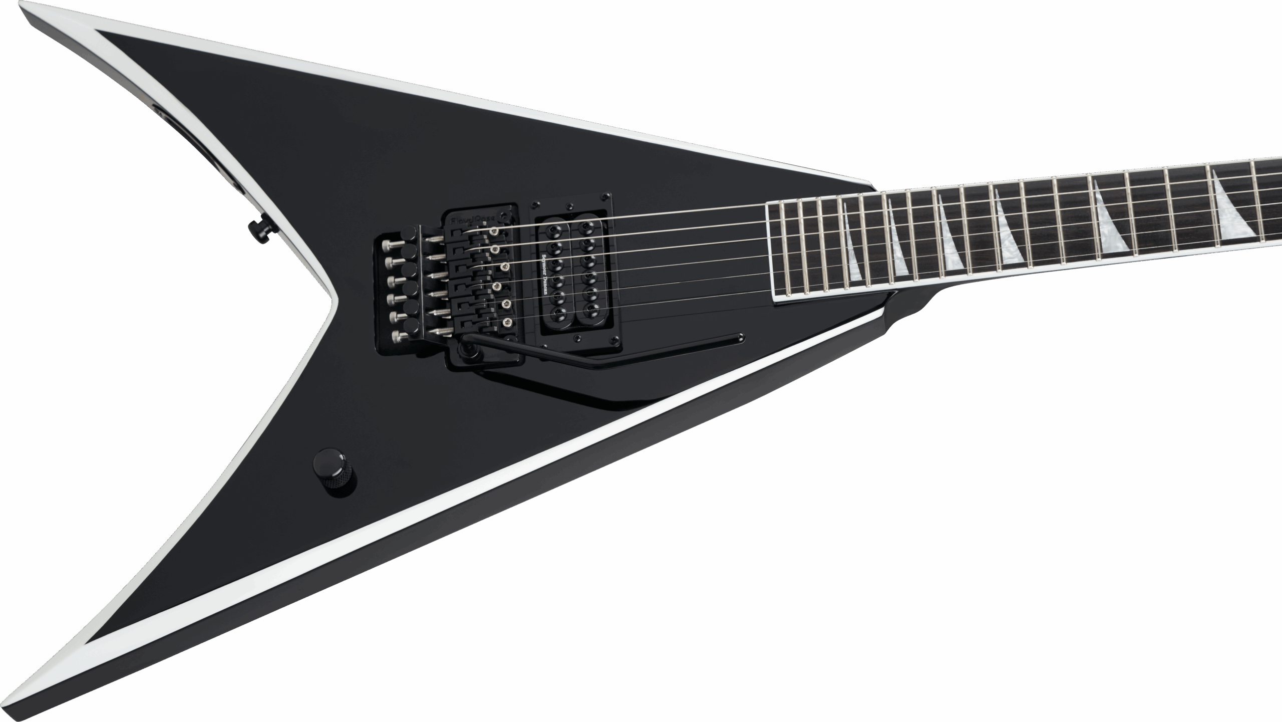JACKSON PRO WES BORLAND KING V BLACK WITH WHITE BEVELS