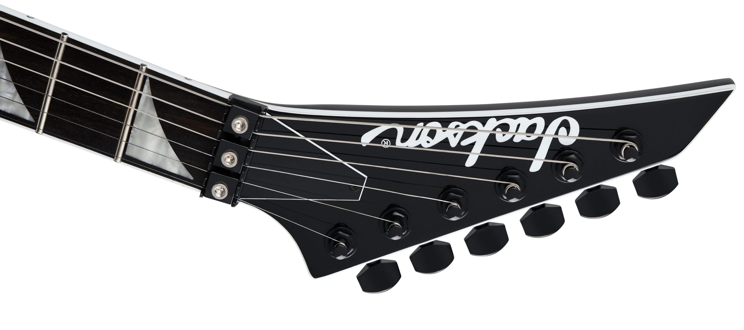 JACKSON PRO WES BORLAND KING V BLACK WITH WHITE BEVELS