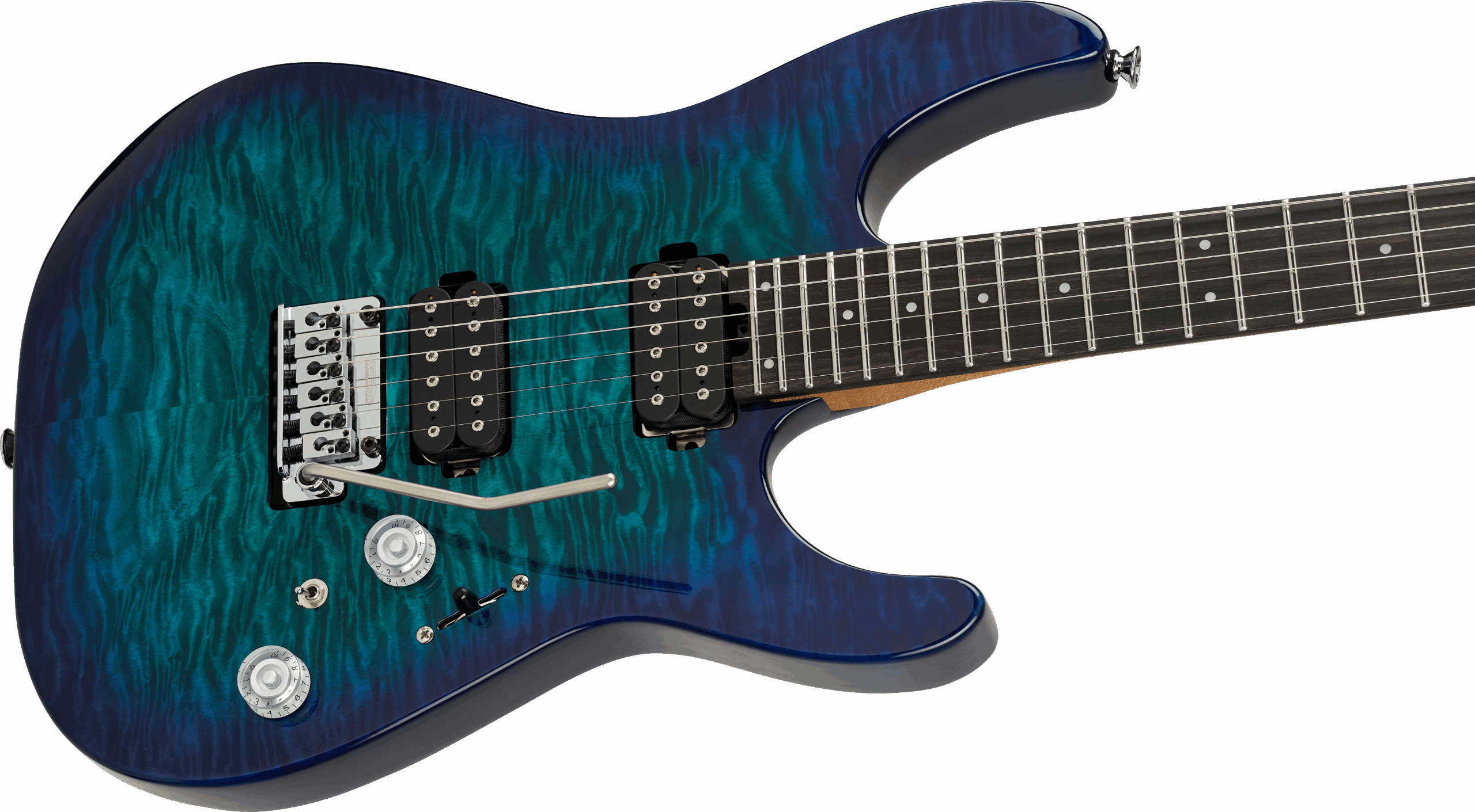 CHARVEL PRO-MOD PLUS DK24 E HH 2PT QM CHLORINE BURST