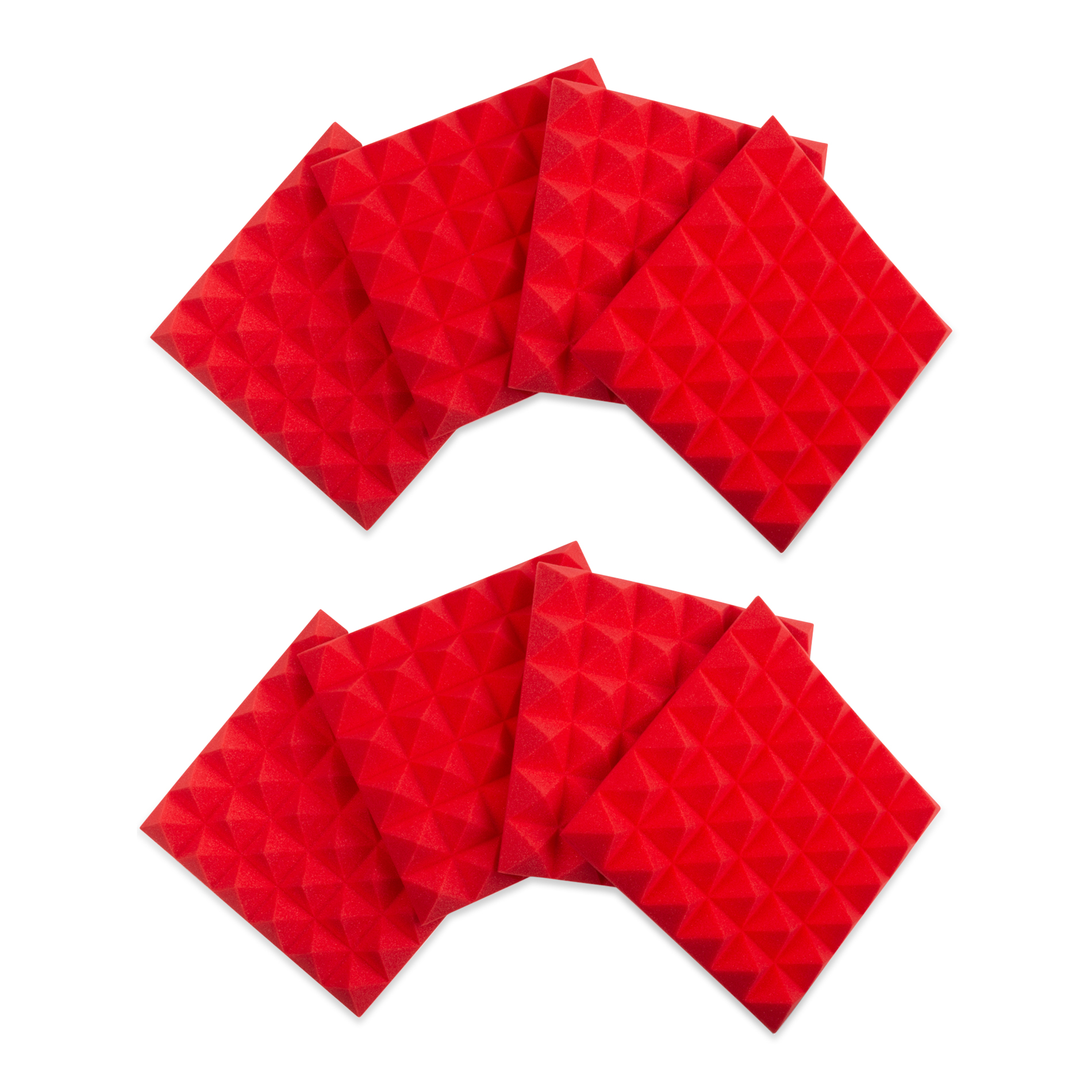 GATOR ACOUSTIC PYRAMID PANEL 12"x12" 8-PACK RED