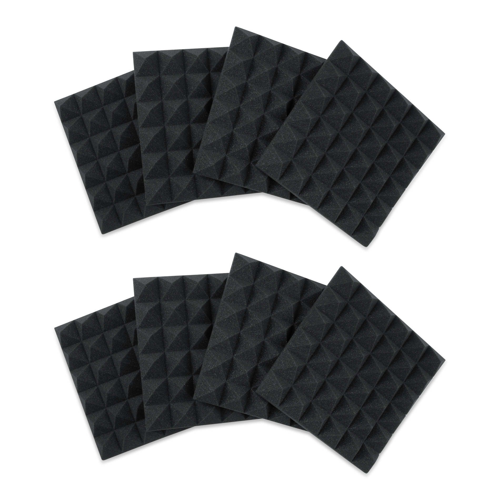 GATOR ACOUSTIC PYRAMID PANEL 12"x12" 8-PACK CHARCOAL